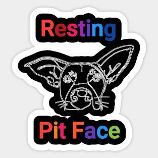 Vintage resting pit face dog Sticker